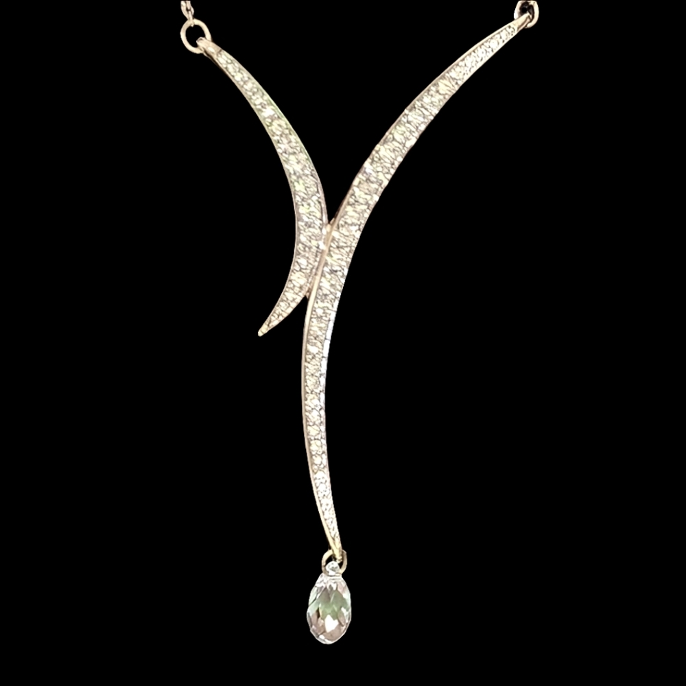 Swarovski Crystals drop rhinestone pendant necklace fine jewelry bridal …